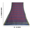 Sanskriti Vintage Sarees Blue/Red Blend Chiffon Printed Woven Sari 5yd Sustainable Fabric