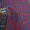 Sanskriti Vintage Sarees Blue/Red Blend Chiffon Printed Woven Sari 5yd Sustainable Fabric