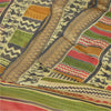 Sanskriti Vintage Sarees Multi Warli Art Pure Silk Printed Sari 5yd Craft Sustainable Fabric
