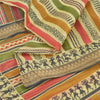 Sanskriti Vintage Sarees Multi Warli Art Pure Silk Printed Sari 5yd Craft Sustainable Fabric