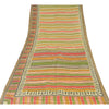 Sanskriti Vintage Sarees Multi Warli Art Pure Silk Printed Sari 5yd Craft Sustainable Fabric