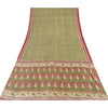 Sanskriti Vintage Sarees Green/Red Indian Pure Silk Print Sari 5yd Craft Sustainable Fabric