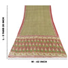 Sanskriti Vintage Sarees Green/Red Indian Pure Silk Print Sari 5yd Craft Sustainable Fabric