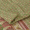 Sanskriti Vintage Sarees Green/Red Indian Pure Silk Print Sari 5yd Craft Sustainable Fabric