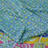 Sanskriti Vintage Sarees Blue From India Pure Silk Printed Sari 5yd Craft Sustainable Fabric