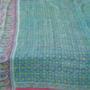 Sanskriti Vintage Sarees Blue From India Pure Silk Printed Sari 5yd Craft Sustainable Fabric