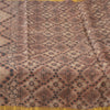 Sanskriti Vintage Sarees Brown Zari Border Pure Silk Print Sari 6yd Craft Sustainable Fabric