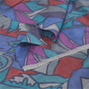 Sanskriti Vintage Sarees Multi Pure Silk Abstract Printed Sari 6yd Craft Sustainable Fabric