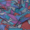 Sanskriti Vintage Sarees Multi Pure Silk Abstract Printed Sari 6yd Craft Sustainable Fabric
