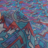 Sanskriti Vintage Sarees Multi Pure Silk Abstract Printed Sari 6yd Craft Sustainable Fabric