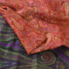 Sanskriti Vintage Sarees From India Red Pure Silk Printed Sari 5yd Craft Sustainable Fabric
