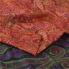 Sanskriti Vintage Sarees From India Red Pure Silk Printed Sari 5yd Craft Sustainable Fabric