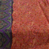 Sanskriti Vintage Sarees From India Red Pure Silk Printed Sari 5yd Craft Sustainable Fabric