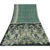 Sanskriti Vintage Sarees Indian Green Pure Silk Printed Sari 6yd Craft Sustainable Fabric