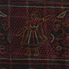 Sanskriti Vintage Sarees Red/Black Bandhani Pure Silk Printed Sari 5yd Sustainable Fabric