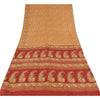 Sanskriti Vintage Sarees Gule Indiske Ren Silke Trykte Sari 6yd Håndværk Bæredygtigt Stoff