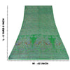 Sanskriti Vintage Sarees Indian Green Pure Silk Printed Sari 6yd Craft Sustainable Fabric