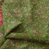 Sanskriti Vintage Sarees Green/Pink Pure Silk Printed Sari 5yd Craft Sustainable Fabric