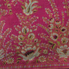 Sanskriti Vintage Sarees Green/Pink 100% Pure Silk Printed Sari 5yd Craft Sustainable Fabric