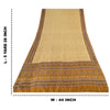 Sanskriti Vintage Sarees Beige Indian Pure Silk Printed Sari 5yd Craft Sustainable Fabric