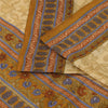 Sanskriti Vintage Sarees Beige Indian Pure Silk Printed Sari 5yd Craft Sustainable Fabric