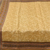 Sanskriti Vintage Sarees Beige Indian Pure Silk Printed Sari 5yd Craft Sustainable Fabric