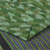 Sanskriti Vintage Sarees Green Indian Pure Silk Printed Sari 5yd Craft Sustainable Fabric