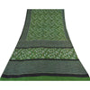 Sanskriti Vintage Sarees Green Indian Pure Silk Printed Sari 5yd Craft Sustainable Fabric