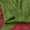 Sanskriti Vintage Sarees Green/Red 100% Pure Silk Printed Sari 6yd Craft Sustainable Fabric