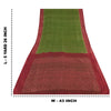 Sanskriti Vintage Sarees Green/Red 100% Pure Silk Printed Sari 6yd Craft Sustainable Fabric