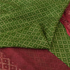 Sanskriti Vintage Sarees Green/Red 100% Pure Silk Printed Sari 6yd Craft Sustainable Fabric