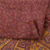 Sanskriti Vintage Sarees Indian Dark Red Pure Silk Printed Sari 5yd Craft Sustainable Fabric