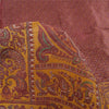 Sanskriti Vintage Sarees Indian Dark Red Pure Silk Printed Sari 5yd Craft Sustainable Fabric