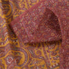 Sanskriti Vintage Sarees Indian Dark Red Pure Silk Printed Sari 5yd Craft Sustainable Fabric