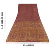 Sanskriti Vintage Sarees Indian Dark Red Pure Silk Printed Sari 5yd Craft Sustainable Fabric