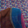 Sanskriti Vintage Sarees Blue/Pink 100% Pure Silk Printed Sari 5yd Craft Sustainable Fabric