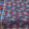 Sanskriti Vintage Sarees Blue/Pink 100% Pure Silk Printed Sari 5yd Craft Sustainable Fabric