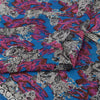 Sanskriti Vintage Sarees Blue/Pink 100% Pure Silk Printed Sari 5yd Craft Sustainable Fabric