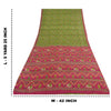 Sanskriti Vintage Sarees Green Human Animal Printed Pure Silk Sari 5yd Sustainable Fabric