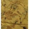 Sanskriti Vintage Sarees Mustard Indian Pure Silk Printed Sari 6yd Craft Sustainable Fabric