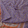 Sanskriti Vintage Sarees Purple/Orange Pure Silk Printed Sari 6yd Craft Sustainable Fabric