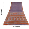 Sanskriti Vintage Sarees Purple/Orange Pure Silk Printed Sari 6yd Craft Sustainable Fabric