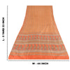 Sanskriti Vintage Sarees Orange Indian Pure Silk Printed Sari 5yd Craft Sustainable Fabric