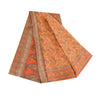 Sanskriti Vintage Sarees Orange Indian Pure Silk Printed Sari 5yd Craft Sustainable Fabric