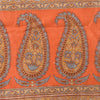 Sanskriti Vintage Sarees Orange Indian Pure Silk Printed Sari 5yd Craft Sustainable Fabric