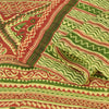 Sanskriti Vintage Sarees Green/Red 100% Pure Silk Printed Sari 5yd Craft Sustainable Fabric