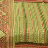 Sanskriti Vintage Sarees Green/Red 100% Pure Silk Printed Sari 5yd Craft Sustainable Fabric