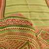 Sanskriti Vintage Sarees Green/Red 100% Pure Silk Printed Sari 5yd Craft Sustainable Fabric