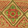 Sanskriti Vintage Sarees Green/Red 100% Pure Silk Printed Sari 5yd Craft Sustainable Fabric