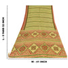 Sanskriti Vintage Sarees Green/Red 100% Pure Silk Printed Sari 5yd Craft Sustainable Fabric